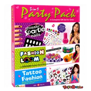 Ekta 3 in 1 Party Pack – Nails, Loom Crafts & Tattoos for 5+ Years