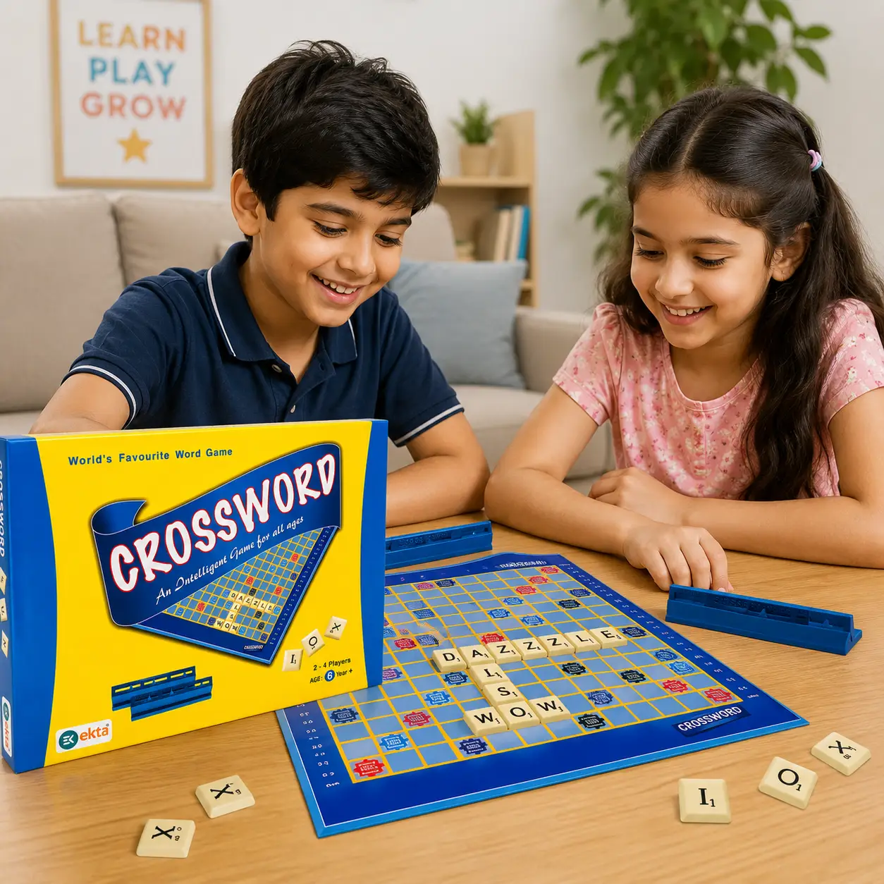 Ekta Crossword Board Game Word Games, Indoor Game, 6+ Years, Board games - Image 2