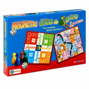 Ekta Magnetic Ludo Snakes and Ladders Board Game for Kids, Multicolor, 5+ Years, Indoor Game