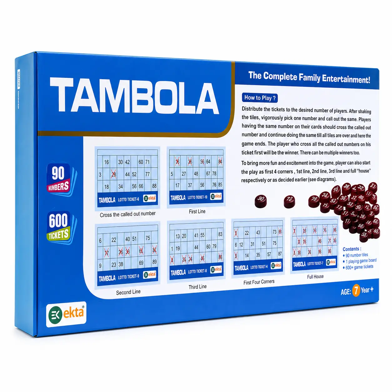 Ekta Tambola Housie Game Set 600 Tickets & 90 Numbers | Kids & Adults Party & Fun Board Game - Image 3