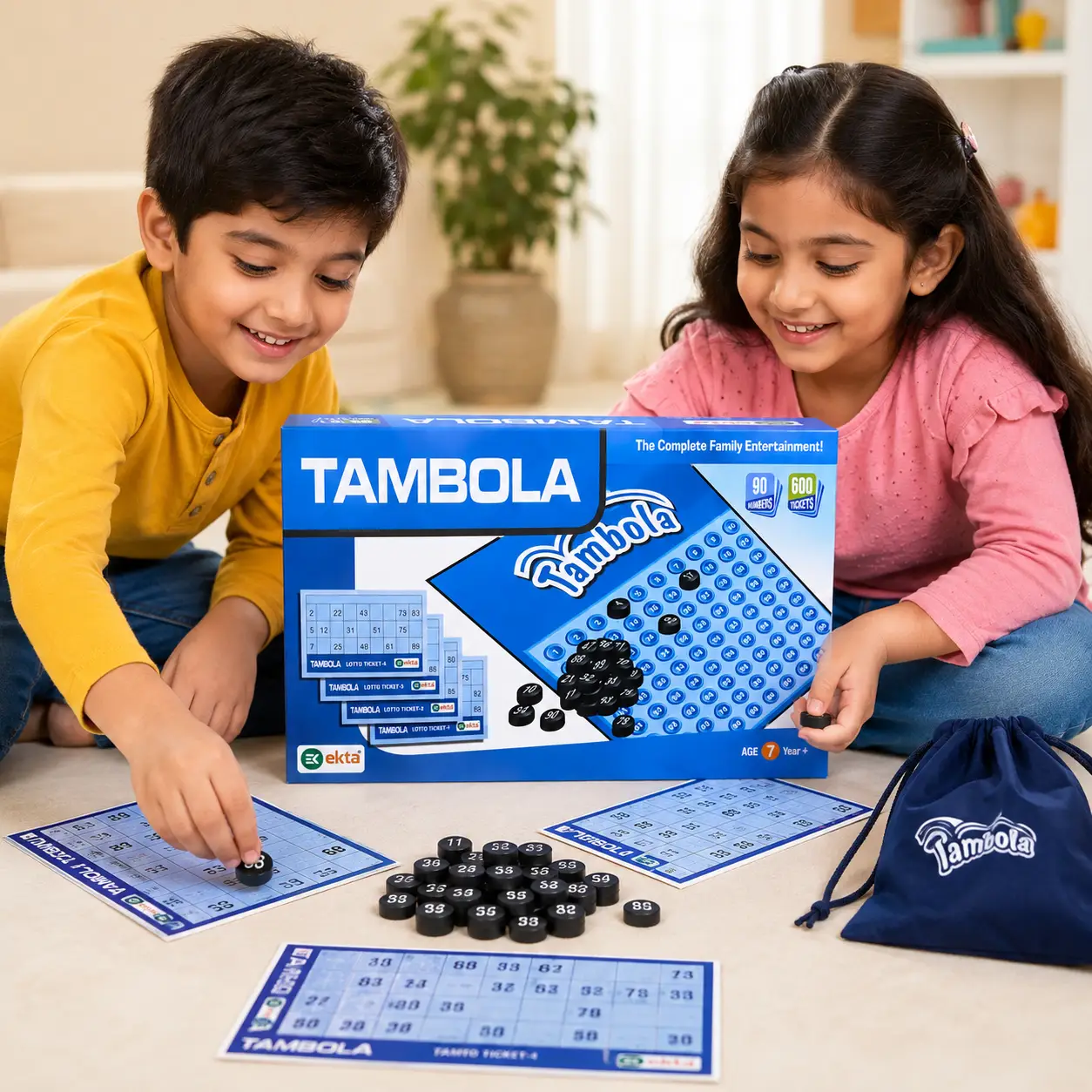 Ekta Tambola Housie Game Set 600 Tickets & 90 Numbers | Kids & Adults Party & Fun Board Game - Image 2