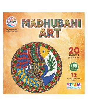 Ratnas Madhubani Art DIY Kit | Colouring Sheets, Sketch Pens & Hanging Frames