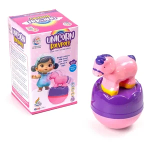 Ratna's Unicorn Roly Poly Push and Shake Wobbling Bell Sounds Musical Rattle Toy for New Born Babies & Toddlers