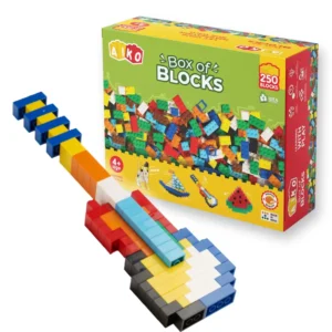 AIKO Box of Blocks 250 Premium Building Block Set, 4Y+