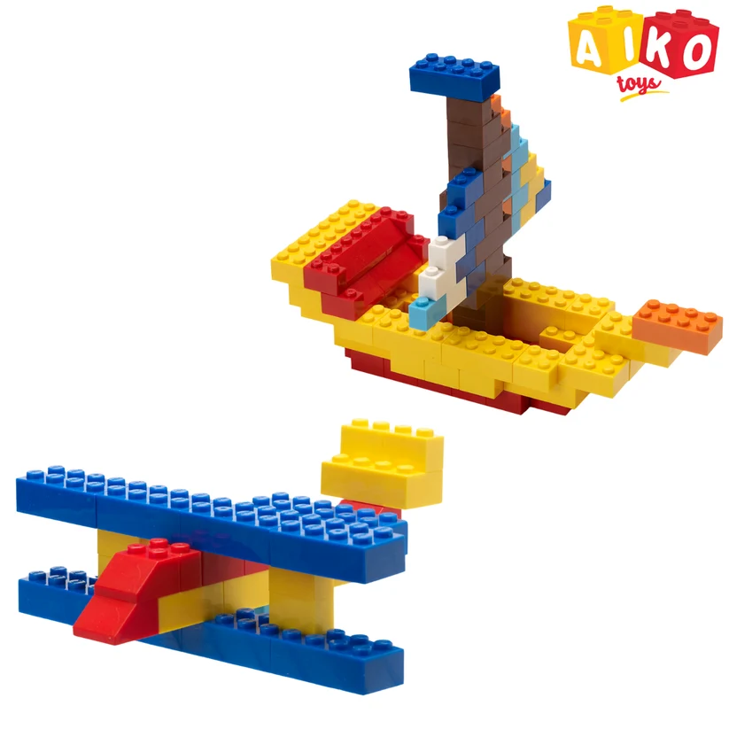 AIKO Box of Blocks 500 | Premium ABS Building Blocks | Construction Toy | STEM Gift Set, Multi-Color Bricks, 4Y+ - Image 4