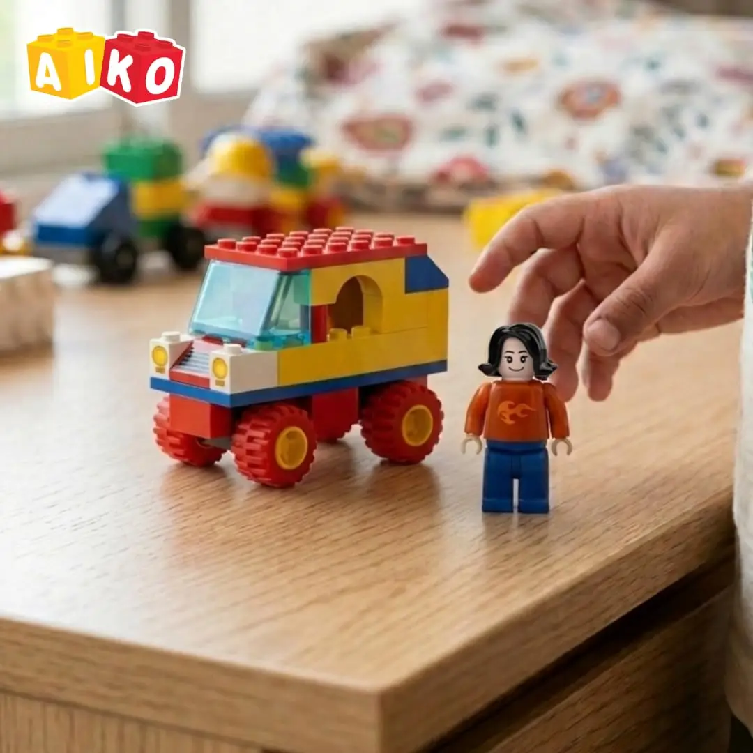 AIKO Build-a-Car Building Blocks (RV001) | 151 Multi-Color ABS Plastic Construction Blocks (including 2 cute figurines), 4Y+ - Image 2