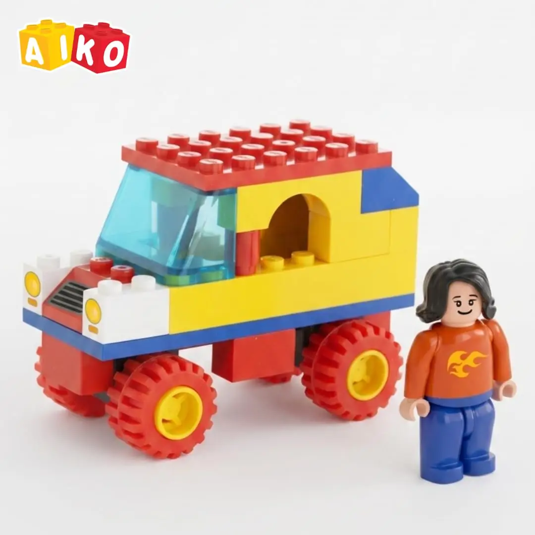 AIKO Build-a-Car Building Blocks (RV001) | 151 Multi-Color ABS Plastic Construction Blocks (including 2 cute figurines), 4Y+ - Image 3