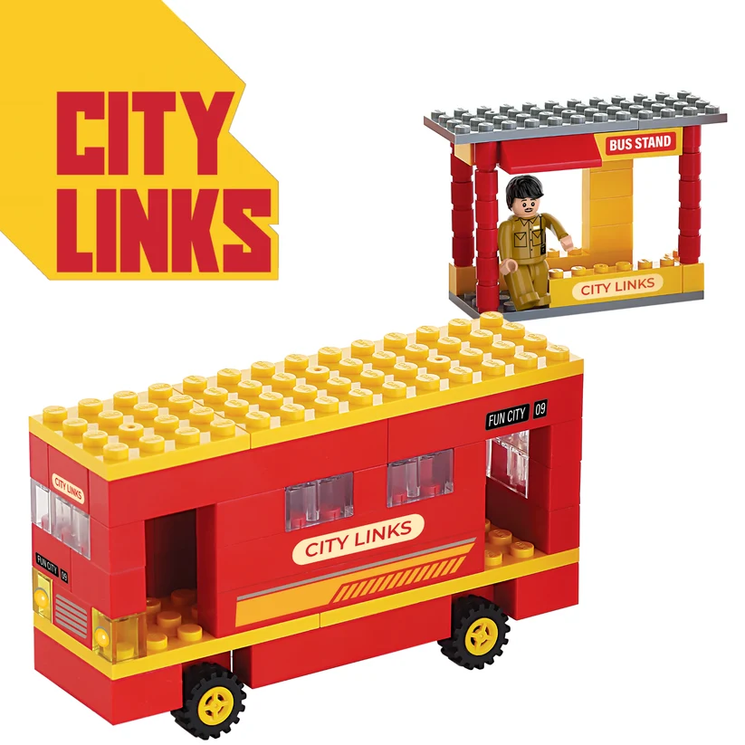AIKO City Links | Mumbai BEST Bus Creative Building Block Set (including 1 cute figurines)| 141 Blocks, 4Y+ - Image 2