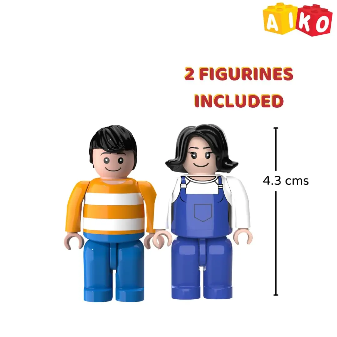 AIKO Town Cafe | 160 Premium ABS Plastic Building Blocks (including 2 cute figurines) | Set No. 004 | Multi-Colour Construction Toy, 4Y+ - Image 3