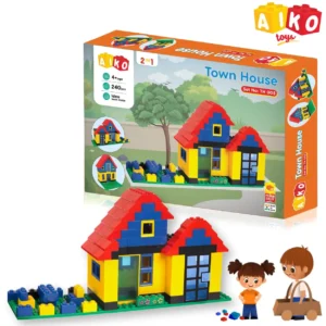 AIKO Town House Set No. 005, 250 Pcs Premium ABS Plastic Building Blocks | Multi-Colour Construction Toy, 4Y+