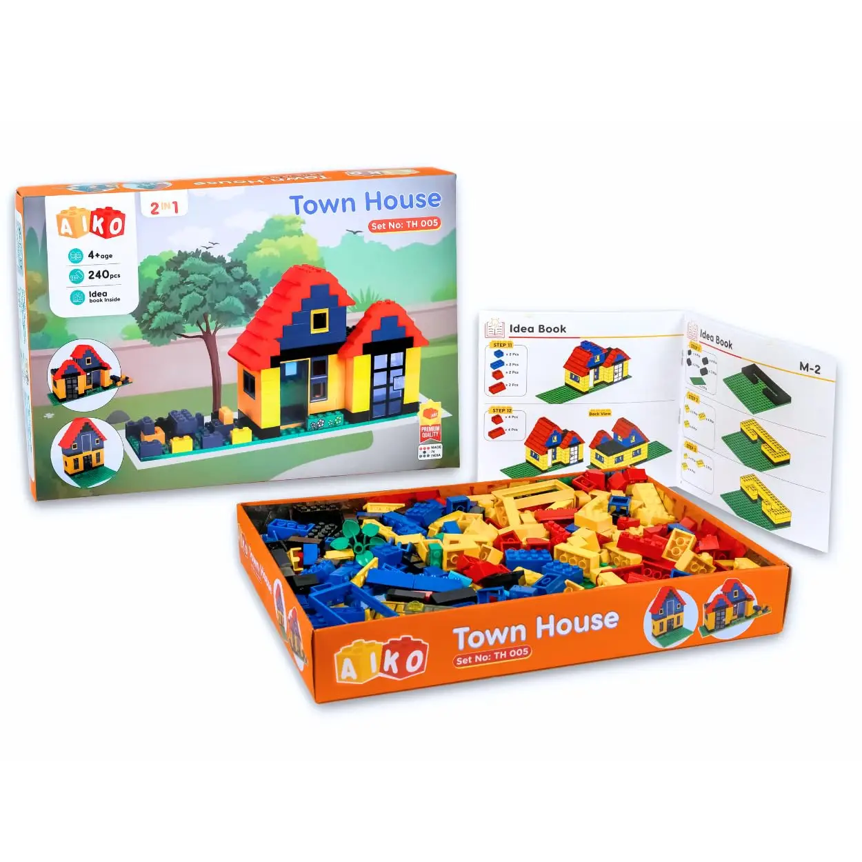 AIKO Town House Set No. 005, 250 Pcs Premium ABS Plastic Building Blocks | Multi-Colour Construction Toy, 4Y+ - Image 5