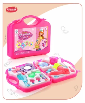Chanak Beauty Playset for Kids, Pretend Play Beauty set with Foldable Suitcase for Kids, 3Y+