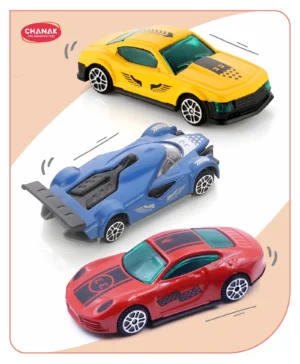 Chanak Die Cast Metal Racing Car Free Wheel Metal Car Set Street Racer Car For Kids 3 Cars - (Assorted Colors) | 3Y+