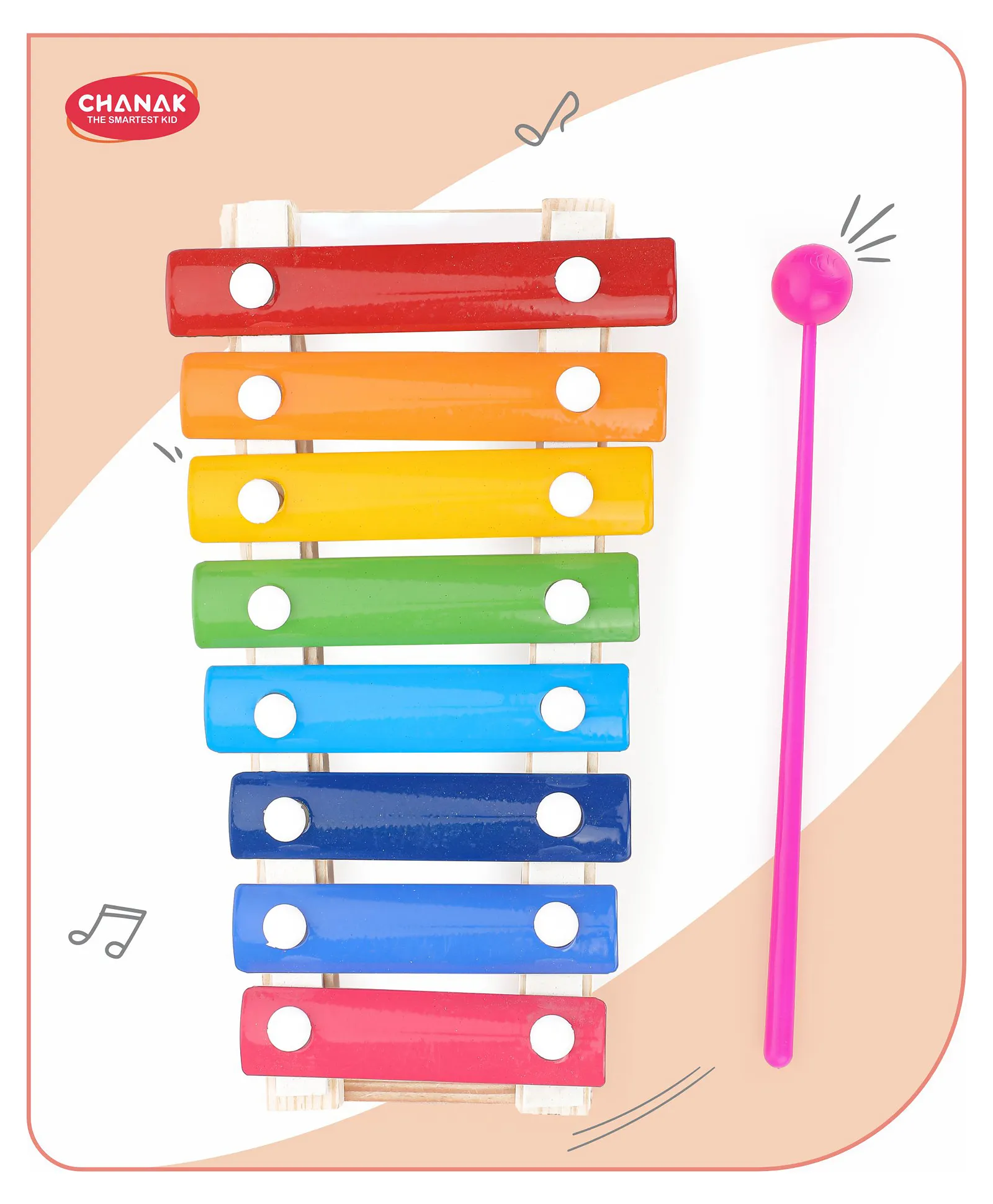 Chanak Little Musical Xylophone Toy, Wooden and Steel Xylophone For Kids | 3Y+