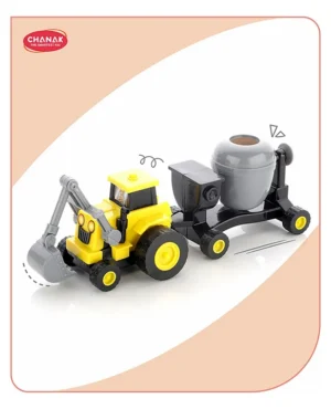 Aditi Toys Plastic Construction Vehicles Concrete Mixture Toy For Kids Friction Power Toys Set - Multicolor, 3Y+