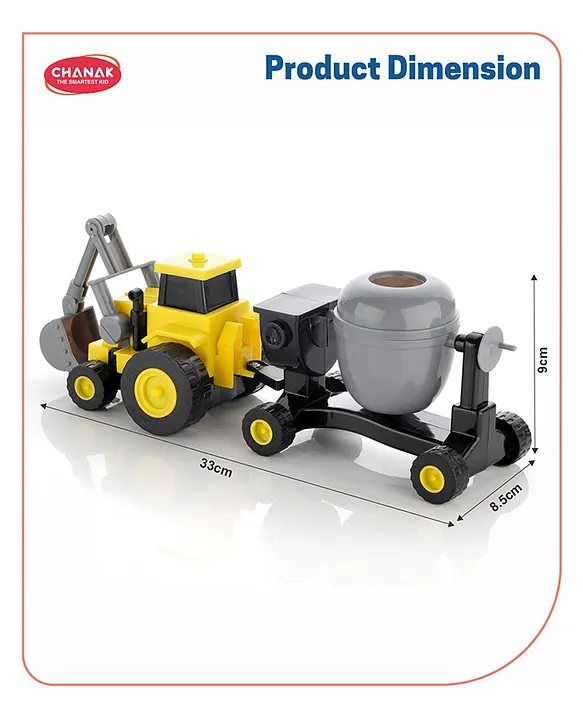 Aditi Toys Plastic Construction Vehicles Concrete Mixture Toy For Kids Friction Power Toys Set - Multicolor, 3Y+ - Image 3