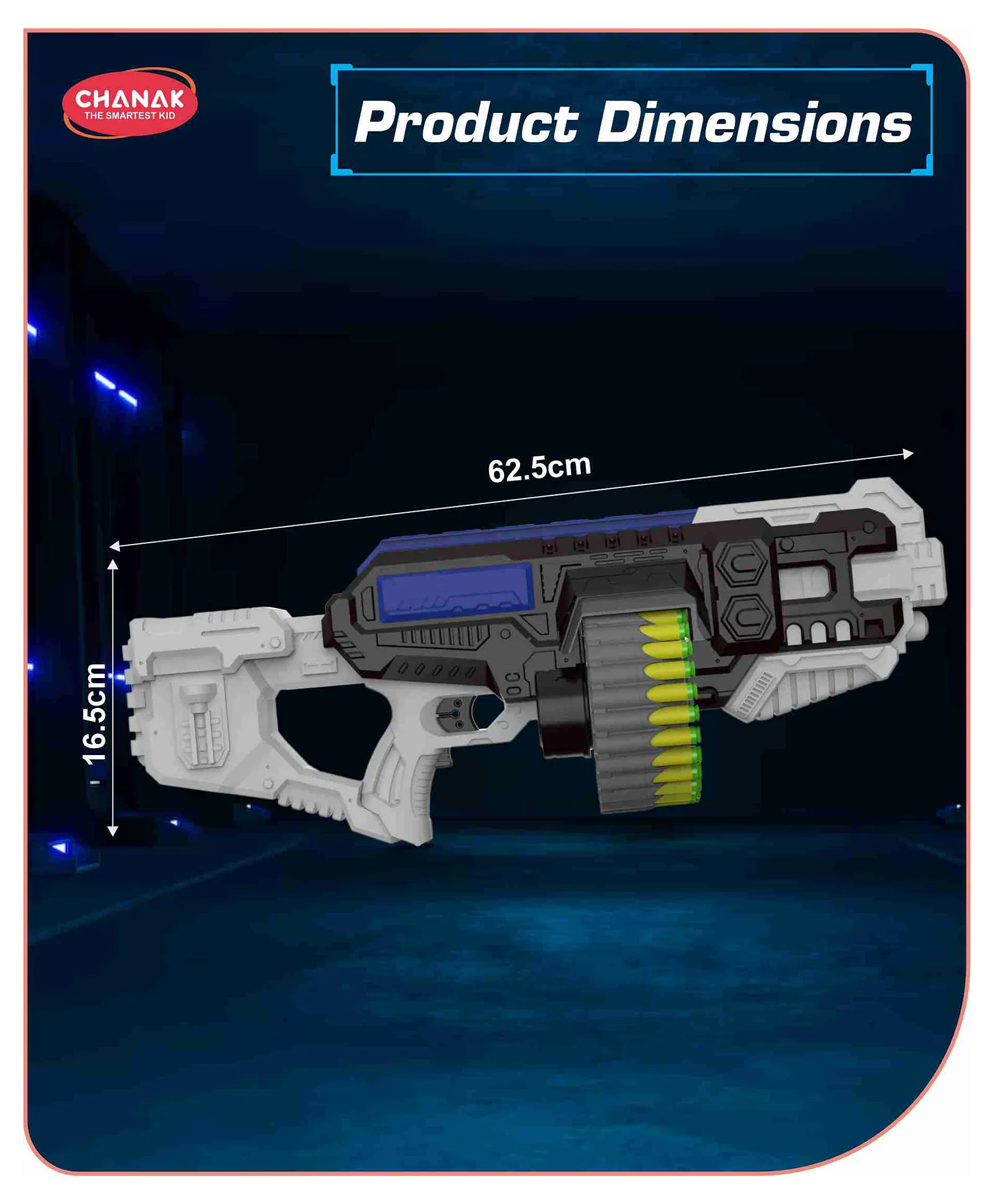 Chanak Street Viper Big Blaster Motorized Dart Gun Toy Including 30 Soft Foam Bullet Darts, 60-Foot Firing Range, Rechargeable Electric Battery Design with High Capacity Magazine For Boys Girls, 8Y+, (Grey-Black) - Image 3