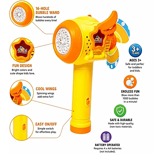 Awals Automatic Bubble Gun | Battery Operated | 3Y+ - Image 3