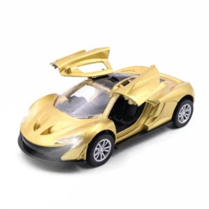 Chanak Die-Cast Metal Pull Back Car | LED Lights & Realistic Engine Sound – BIS Approved (Gold) | 3Y+