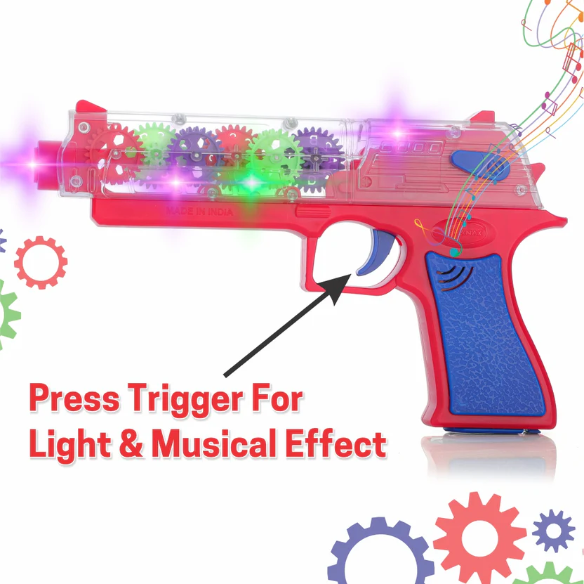 Chanak Electric Gear Gun Toy | Moving Gears, Music & Lights – BIS Approved | 3Y+ - Image 6