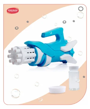 Chanak Gatling Bubble Gun For Kids, 8- Hole Bubble Gun (Bubble Solution Included) | 5Y+