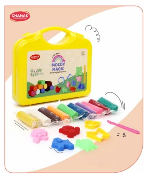 Chanak Moldy Magic Play Dough Foldable Suitcase, Multicolor Dough with 10 Dough & Sculpting Figures Non-Toxic Clay Dough | 3Y+
