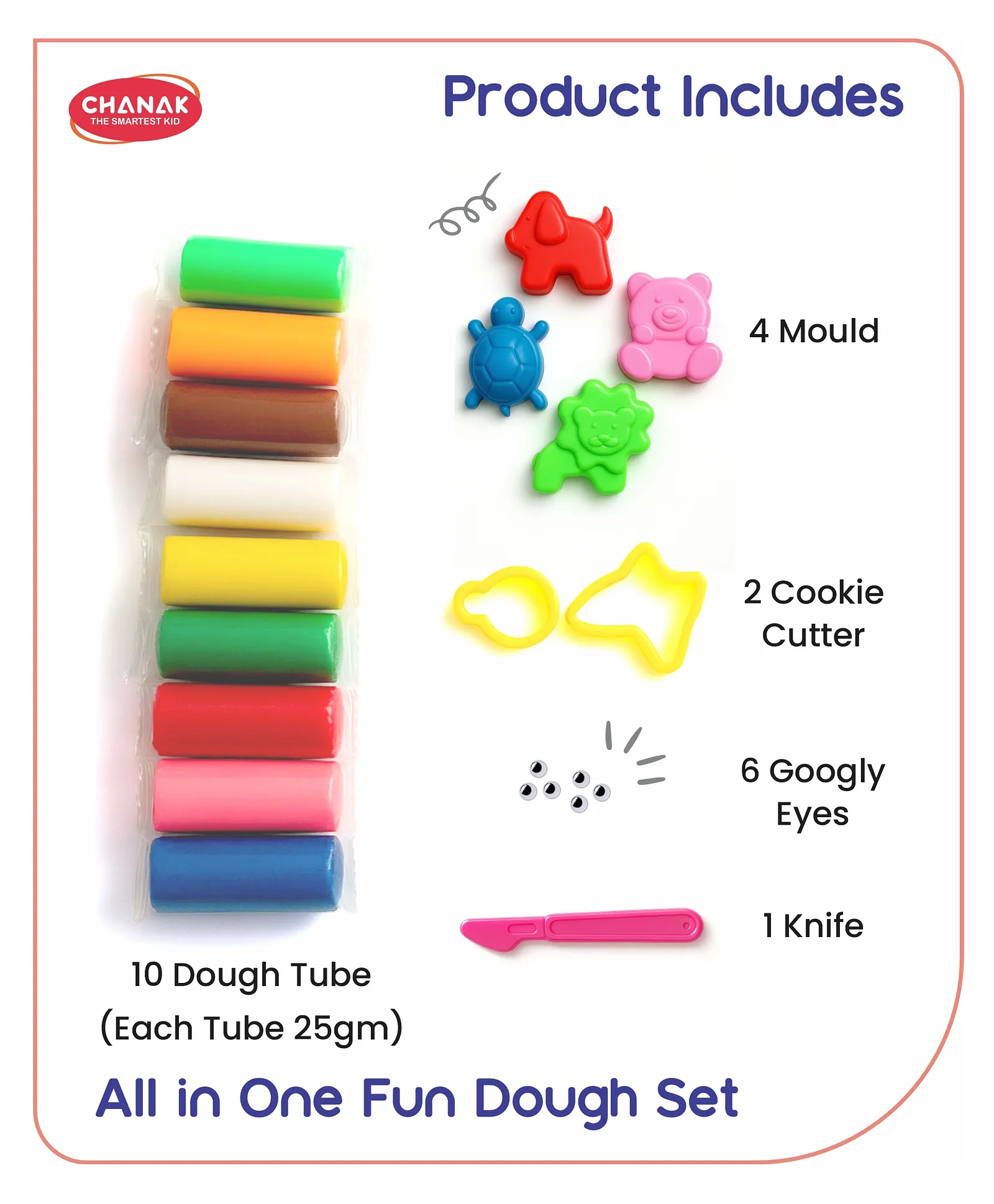 Chanak Moldy Magic Play Dough Foldable Suitcase, Multicolor Dough with 10 Dough & Sculpting Figures Non-Toxic Clay Dough | 3Y+ - Image 2