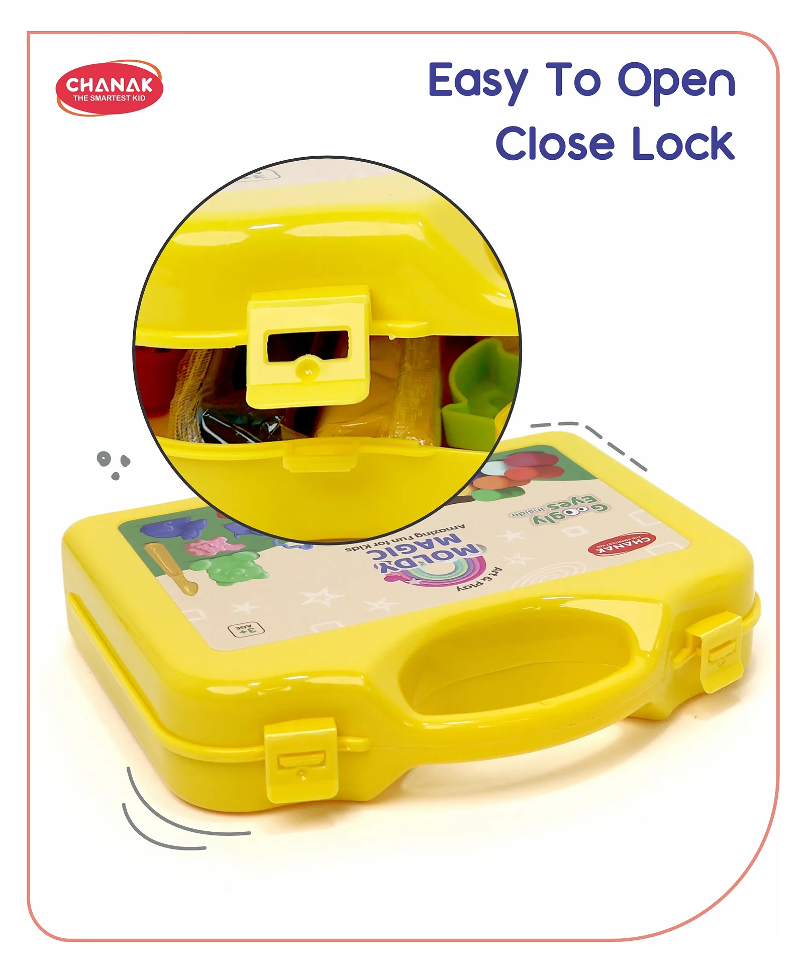 Chanak Moldy Magic Play Dough Foldable Suitcase, Multicolor Dough with 10 Dough & Sculpting Figures Non-Toxic Clay Dough | 3Y+ - Image 5