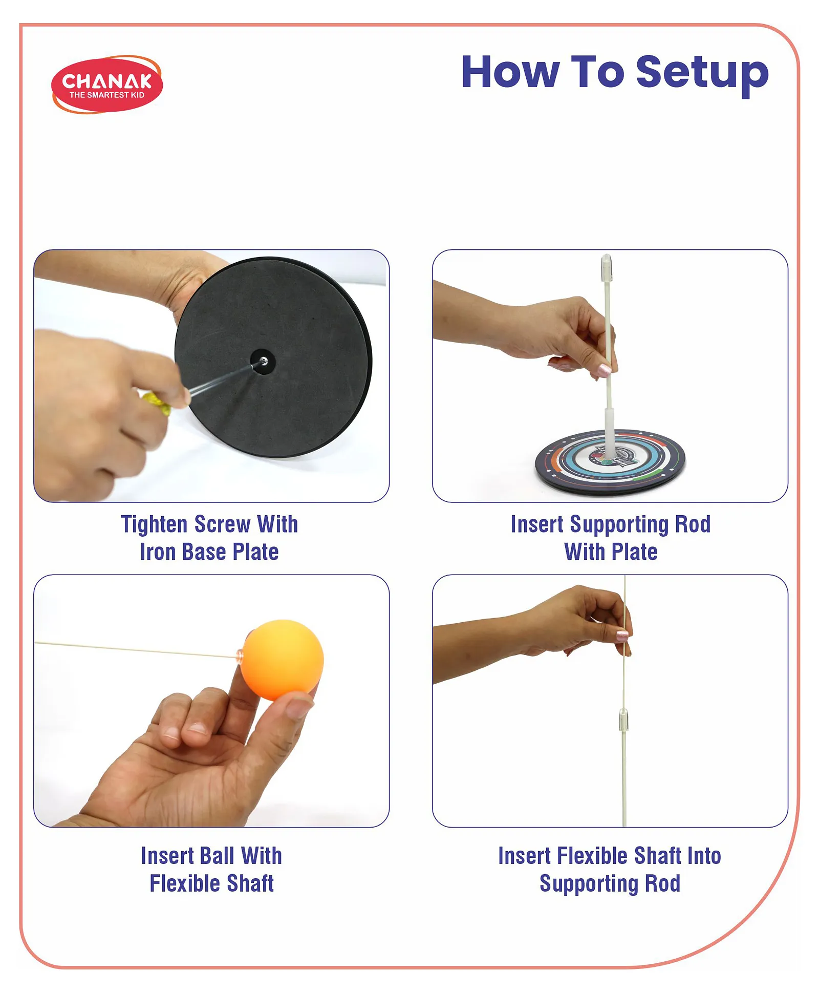 Chanak Table Tennis Trainer, Self Training with Elastic Soft Shaft Ping Pong Ball, Portable Wiff Waff Table Tennis | Indoor Outdoor | 3Y+ - Image 5