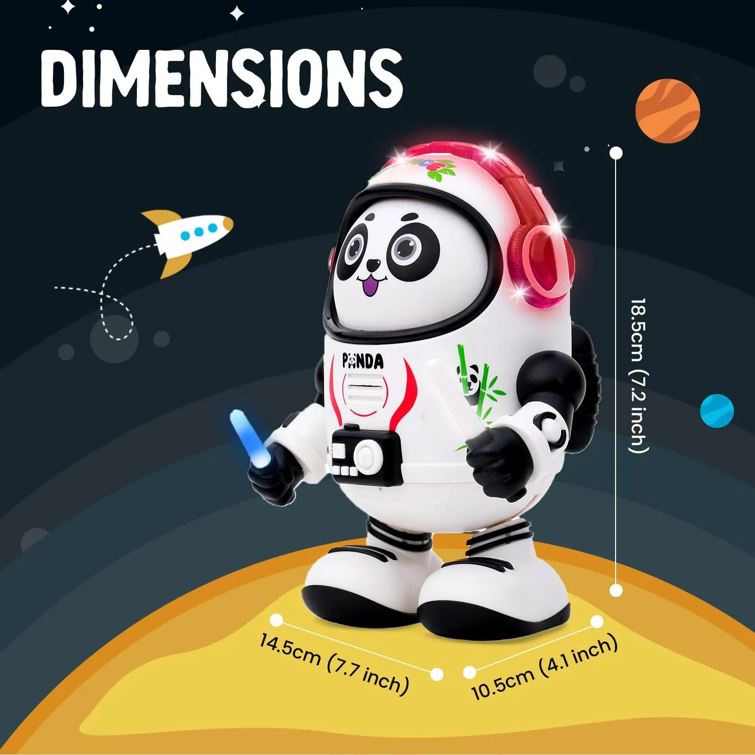 Gooyo Dancing Space Panda Toy with Vibrant Lighting Effect & Musical Sound - Image 2