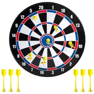 ITOYS Round-Shaped Magnetic Dart Board with 6 Darts | 3Y+
