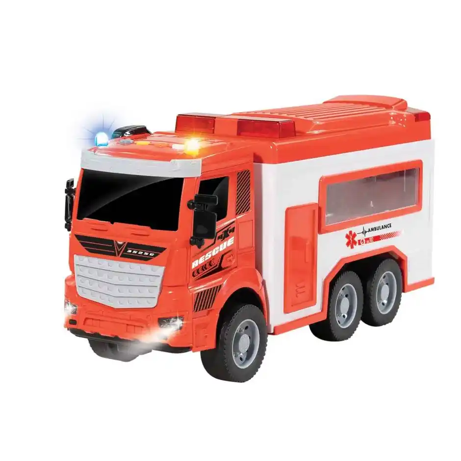 Itoys Bump N Go Ambulance | Light & Music | Friction Powered Truck | 3Y+