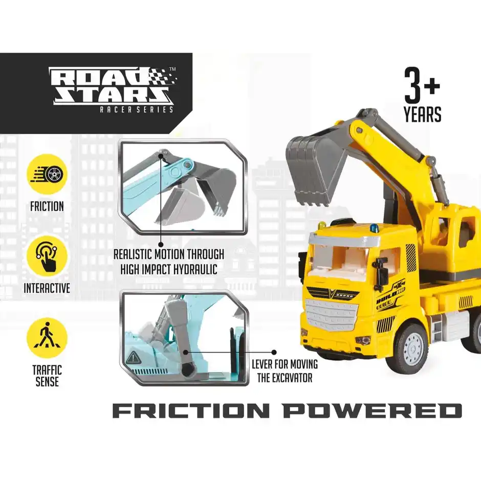 Itoys Friction Excavator | Light & Music | Friction Powered Truck | 3Y+ - Image 2