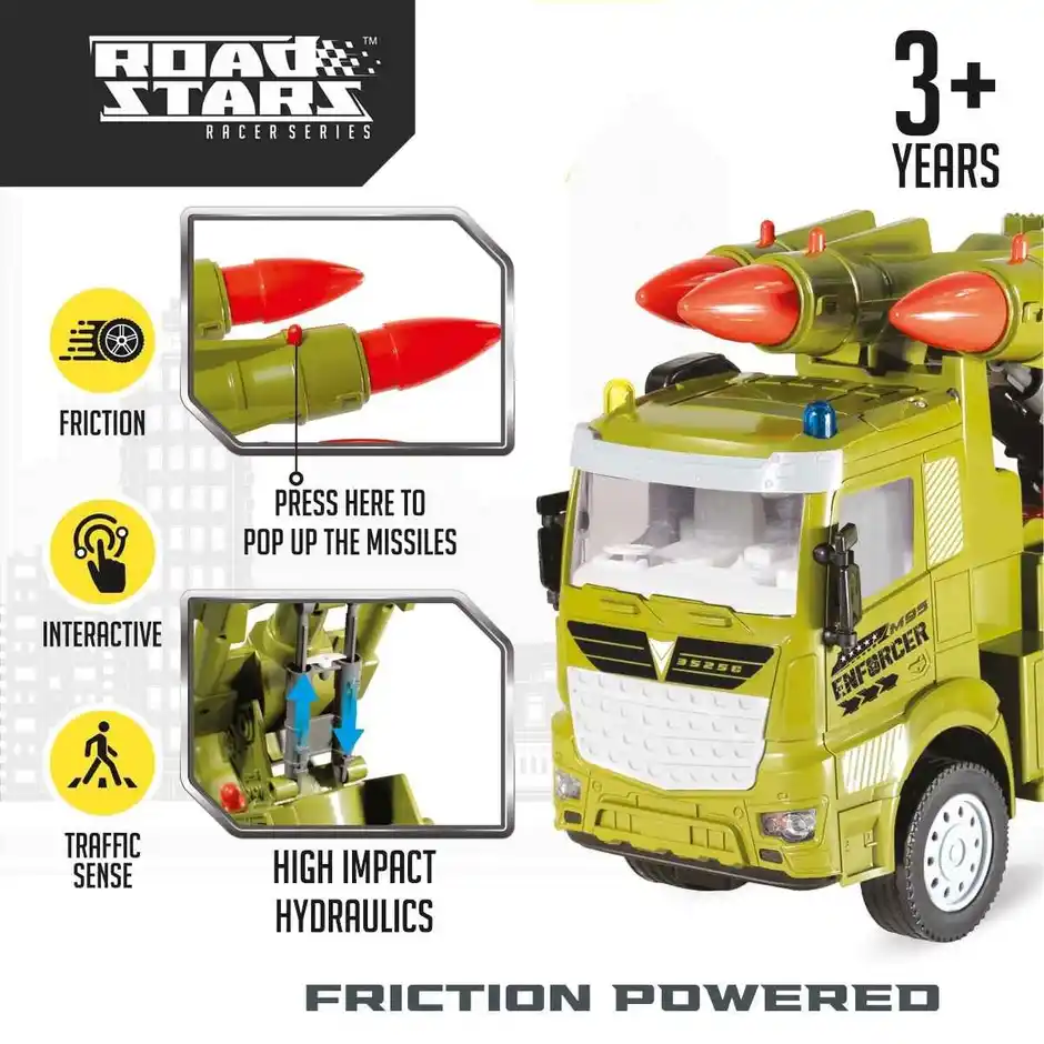 Itoys Friction Missile Truck | Light & Music | Friction Powered Truck | 3Y+ - Image 2