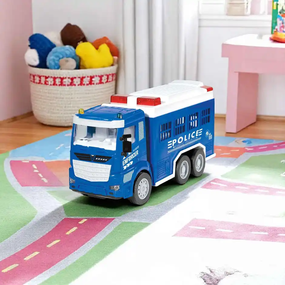 Itoys Friction Police Truck | Light & Music | Friction Powered Truck | 3Y+ - Image 3