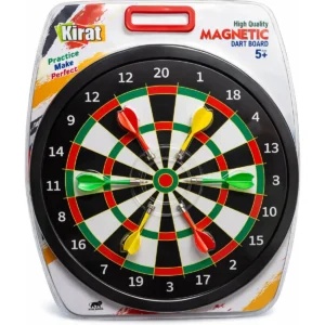 Kirat High Quality Magnetic Dart Board 36x36 CM with 6 Magnet Darts | 5Y+