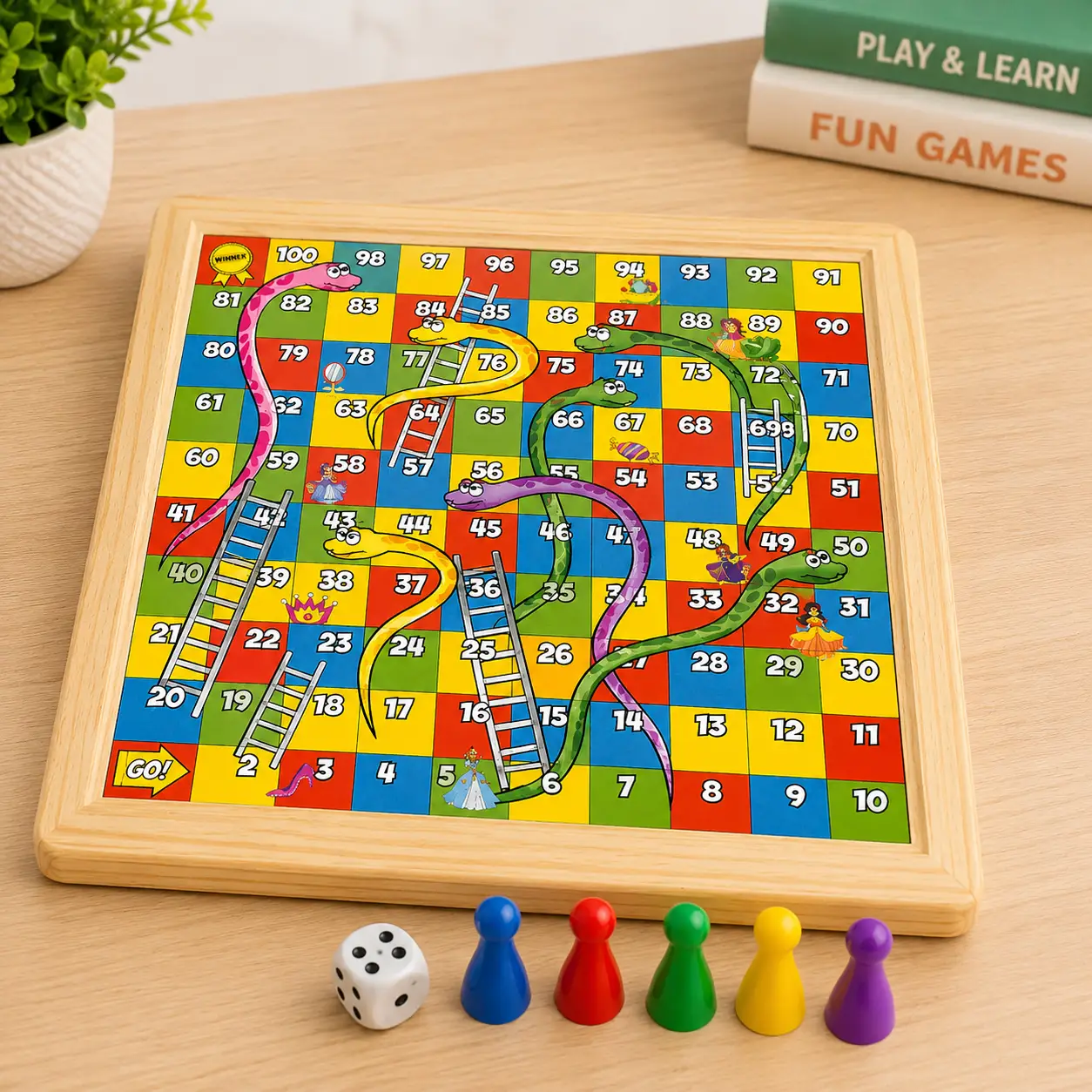 Krocie Toys 2 in 1 Board Games, Ludo and Snake & Ladder Multicolor, - Image 2