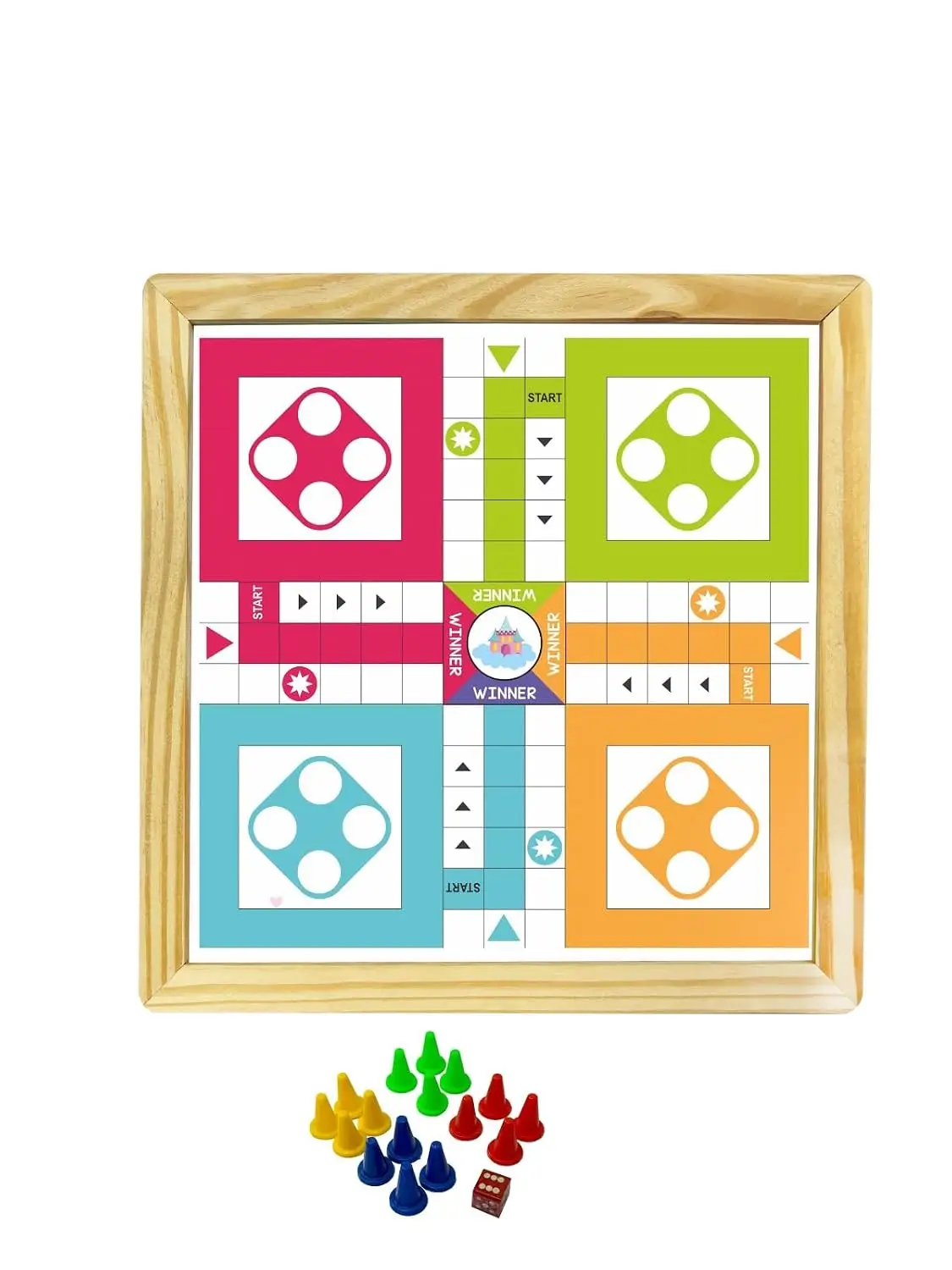 Krocie Toys 2 in 1 Board Games, Ludo and Snake & Ladder Multicolor, - Image 4