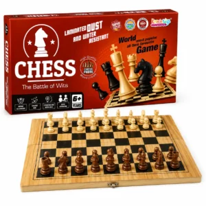 Krocie Toys Wooden Folding Chess Board Game, Super Strong Quality, 6Y+