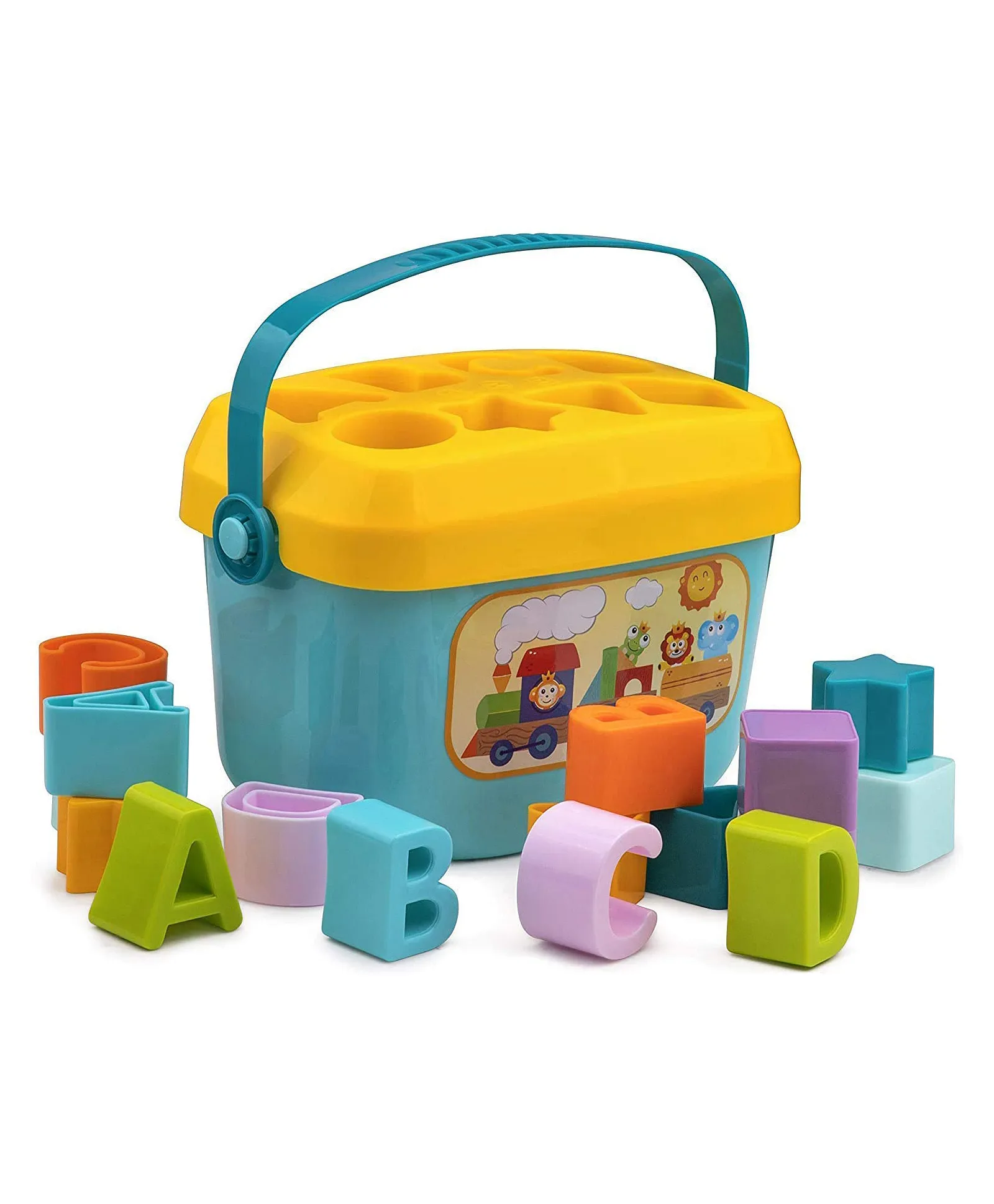 Little Fingers Baby’s First Educational Shape Sorting Blocks Toy | 16 Pcs ABCD Learning Blocks & Shape Sorter | Early Development Activity Toy Old Boys & Girls, 18M+ - Image 3