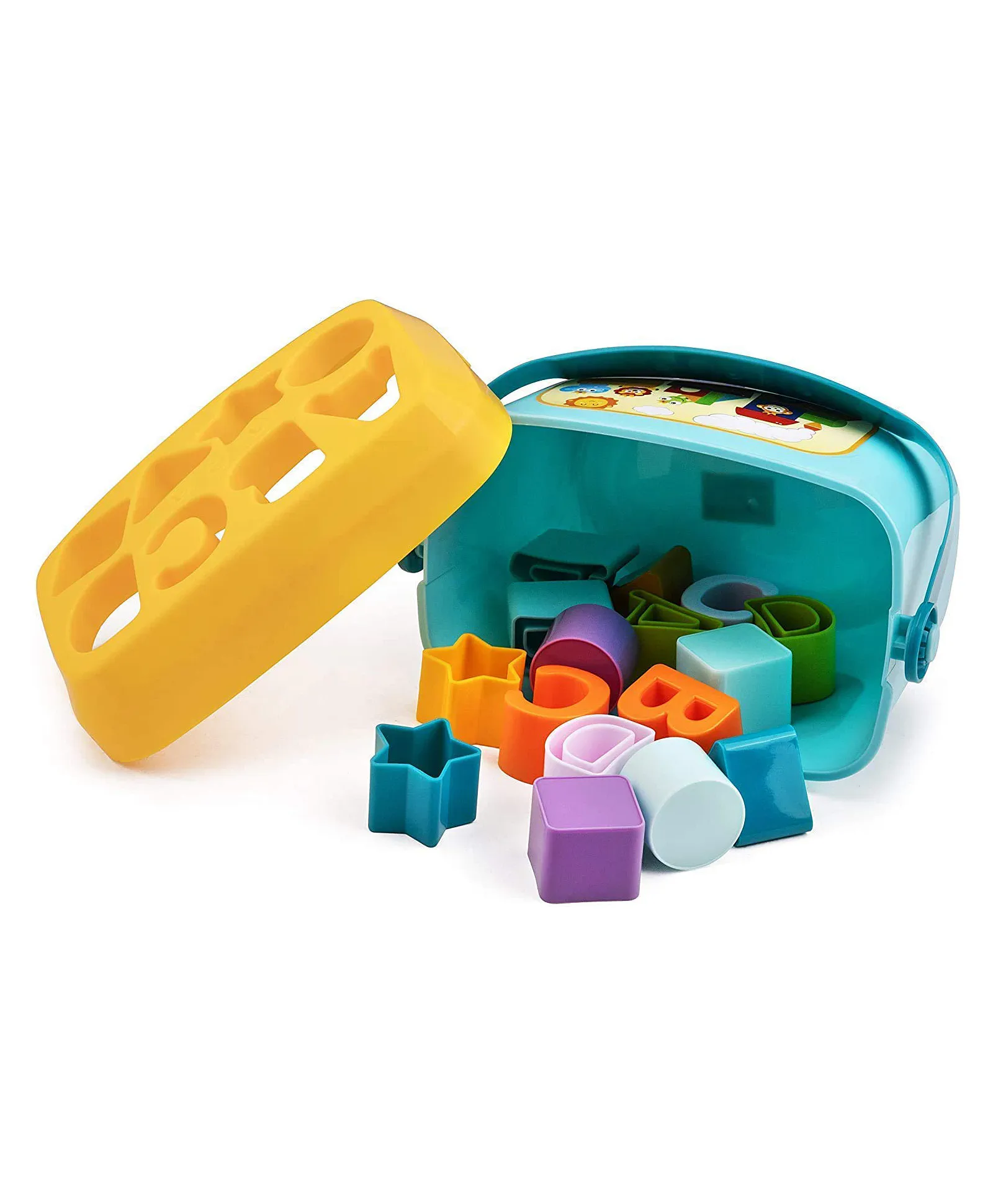 Little Fingers Baby’s First Educational Shape Sorting Blocks Toy | 16 Pcs ABCD Learning Blocks & Shape Sorter | Early Development Activity Toy Old Boys & Girls, 18M+ - Image 6