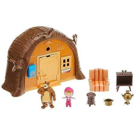 Masha and the Bear Masha and The Bear Dollhouse Playset Bear's House- Brown, 3Y+ - Image 2