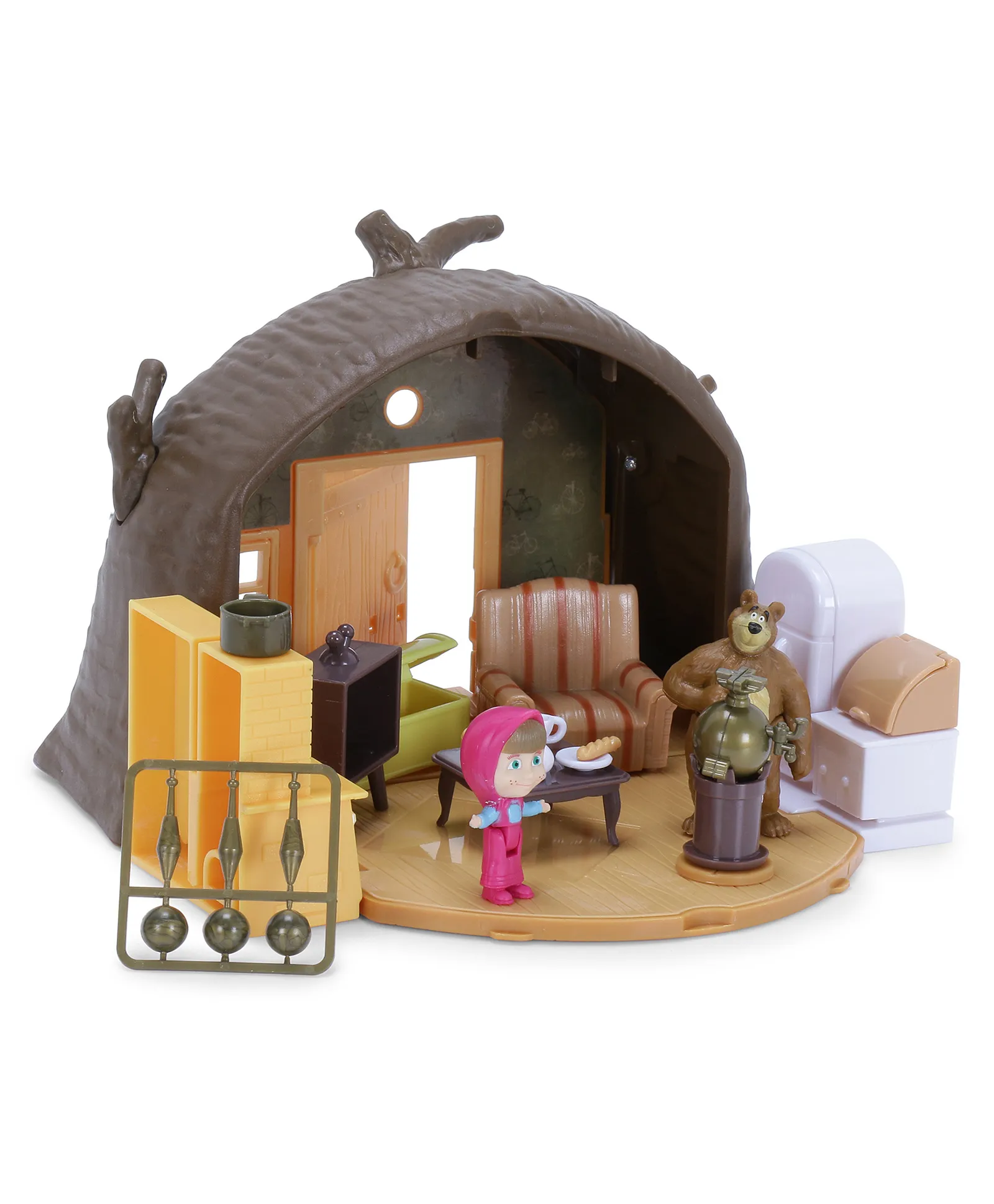 Masha and the Bear Masha and The Bear Dollhouse Playset Bear's House- Brown, 3Y+ - Image 3