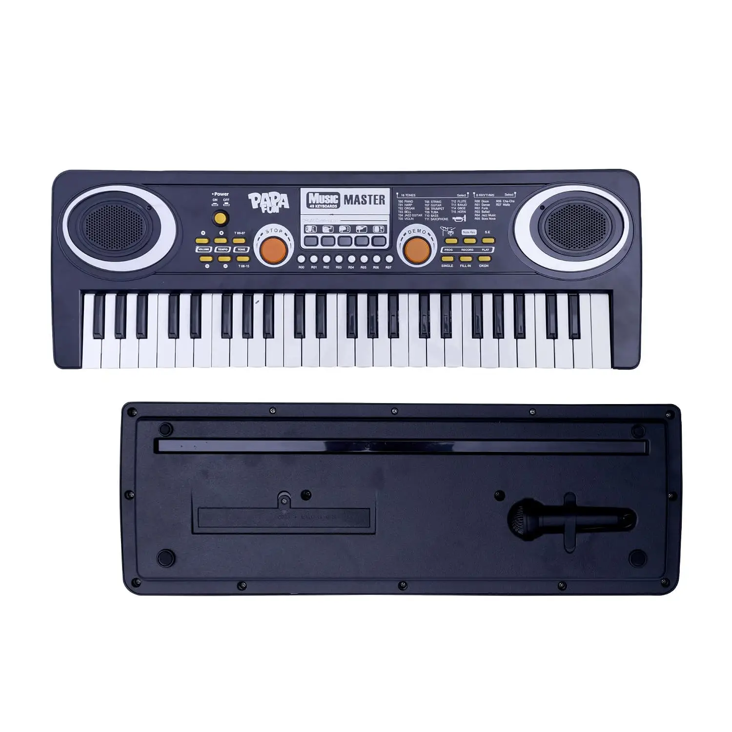 PAPAMI Papa Fun 49 Keys Double Speaker Electronic Keyboard Piano XL with Microphone & USB (Assorted Colours), 3Y+ - Image 2