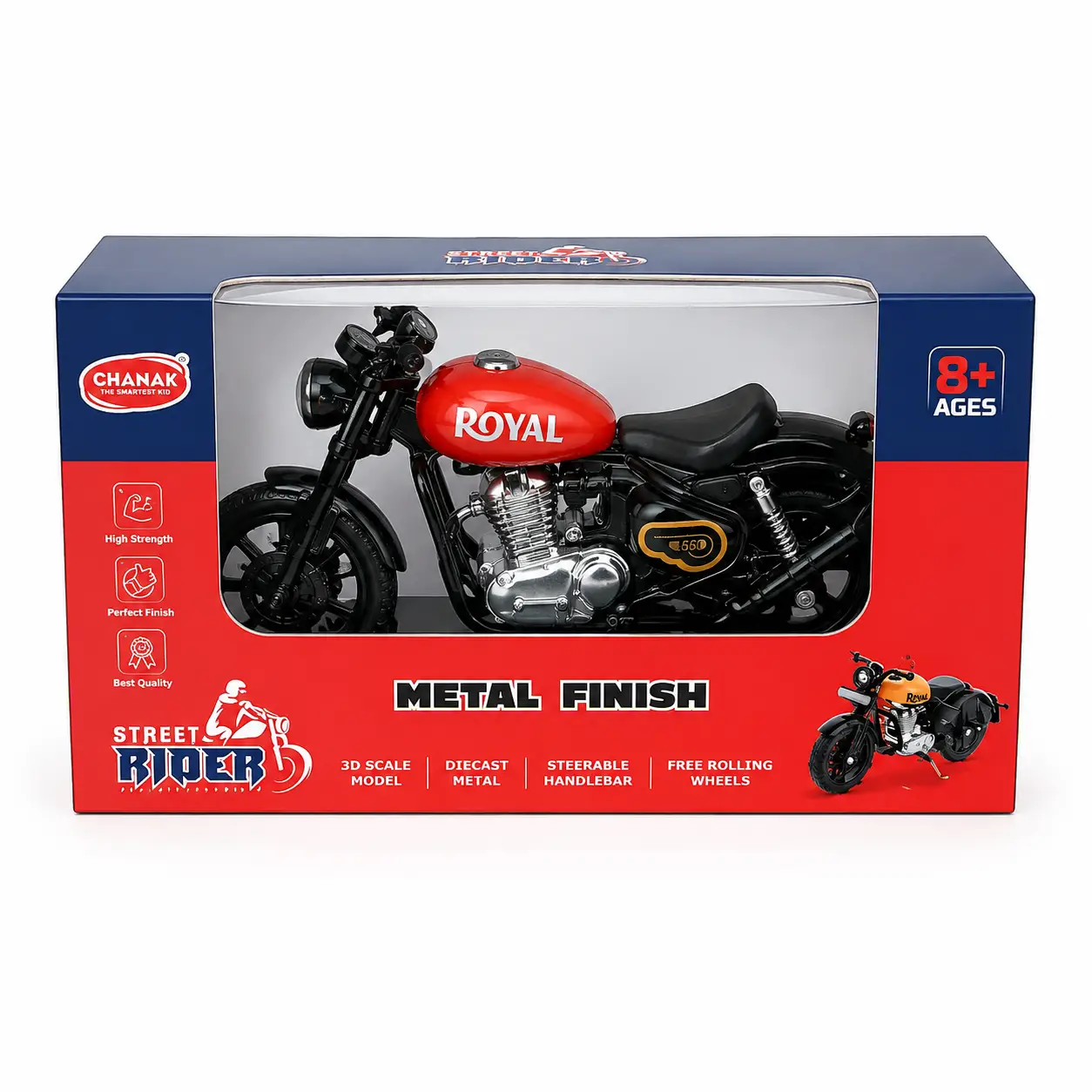 Chanak Roval Collectible Die Cast Metal Finish Street Rider Bike, 8Y+ - Image 4