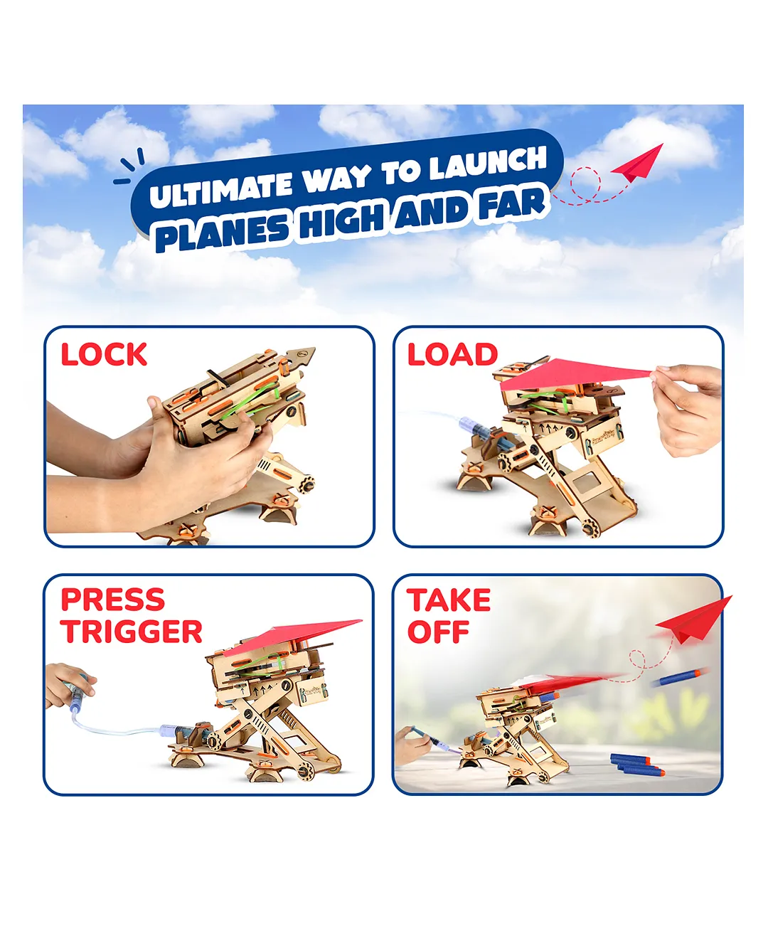 Smartivity Hydraulic Plane Launcher, Stem, Learning, Educational And DIY Building Kit, 6Y+ - Image 4
