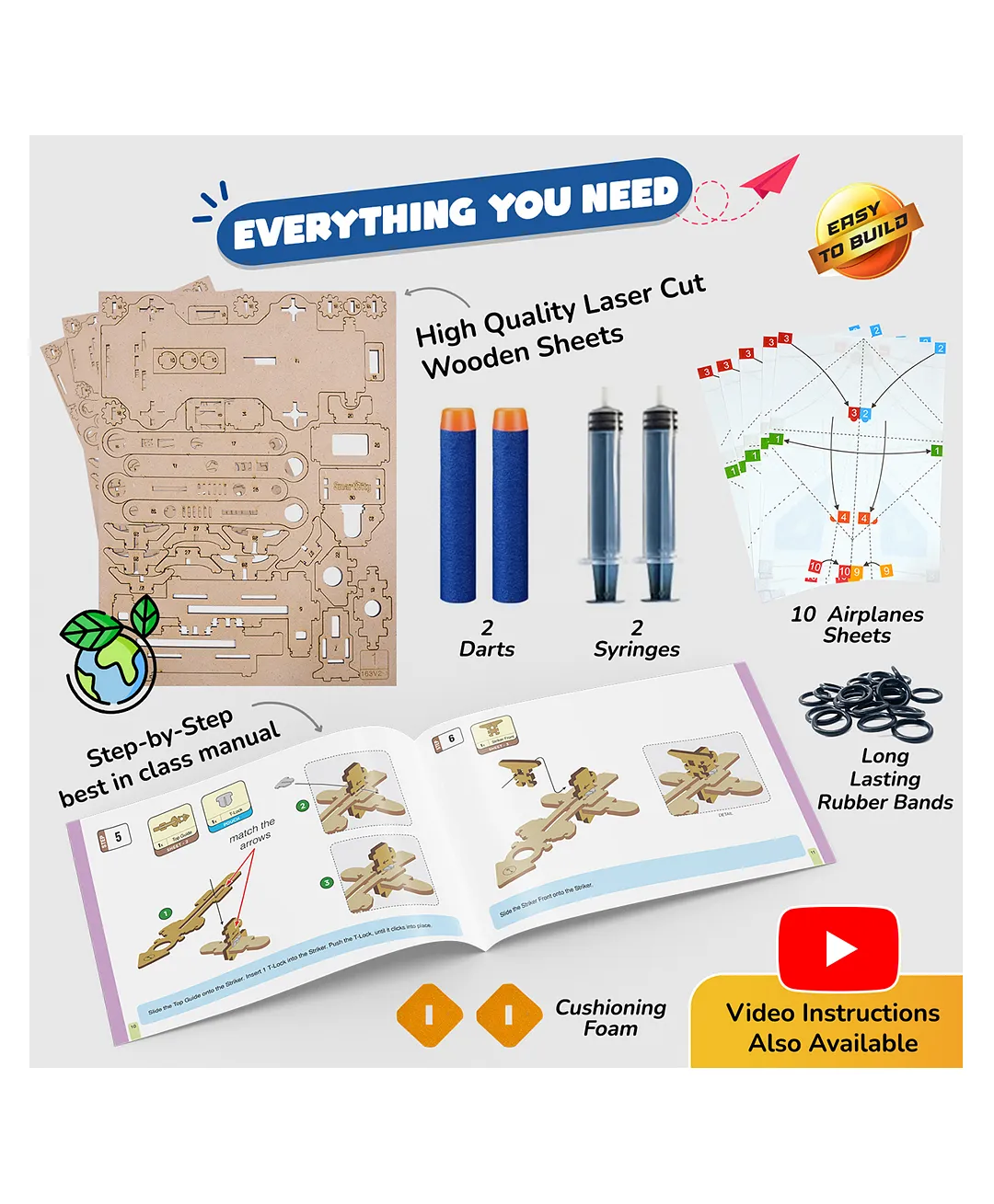 Smartivity Hydraulic Plane Launcher, Stem, Learning, Educational And DIY Building Kit, 6Y+ - Image 3