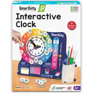Smartivity Interactive Clock STEM DIY Building Kit with Stationary Organiser, 6Y+