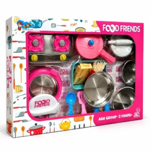 Sunny Food Friends Kitchen Set | Pretend Play Cooking Set with Utensils & Accessories, 3Y+