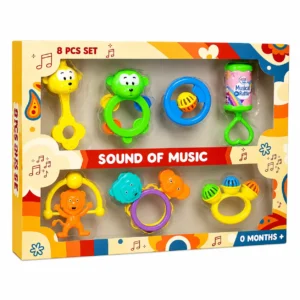 Sunny Happiness 8 Piece Rattle Set – Multicolor, 0M+